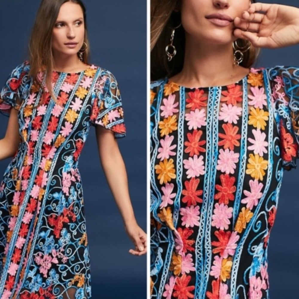 Colorful embroidered dress - Eva Franco